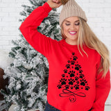 Paw Christmas Tree Heavy Blend Sweatshirt