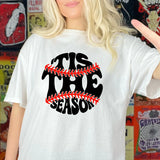 Tis the Season Baseball PUFF Comfort Colors T-Shirt