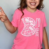 Back To School Kids Grade Typography T-Shirt
