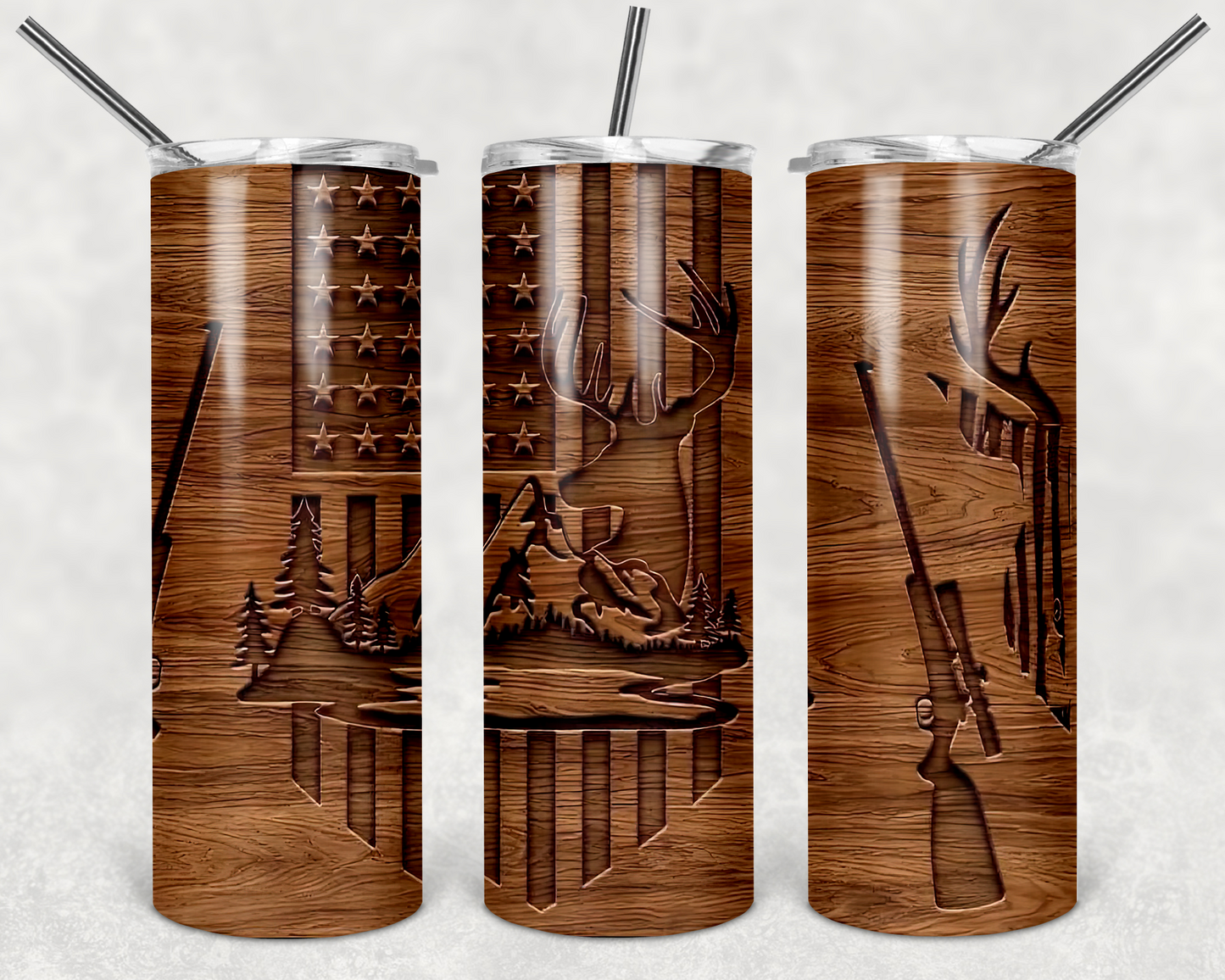 Wood 3D Effect Hunting Tumbler
