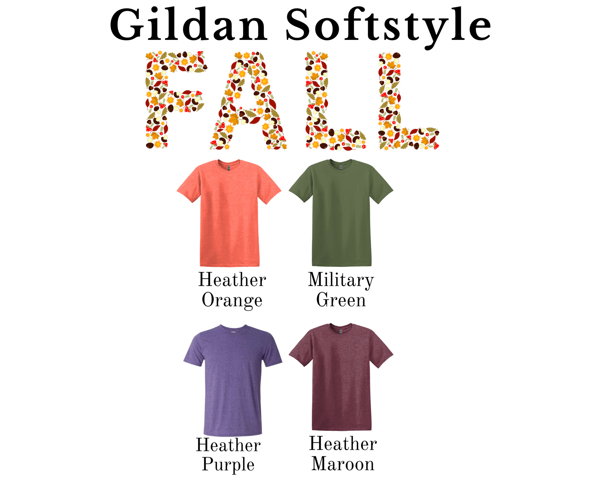 a group of four different colored shirts