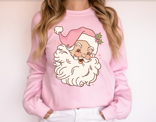 Retro Pink Santa  Sweatshirt