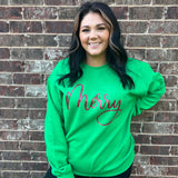 Christmas GLITTER Merry Gildan Sweathshirt