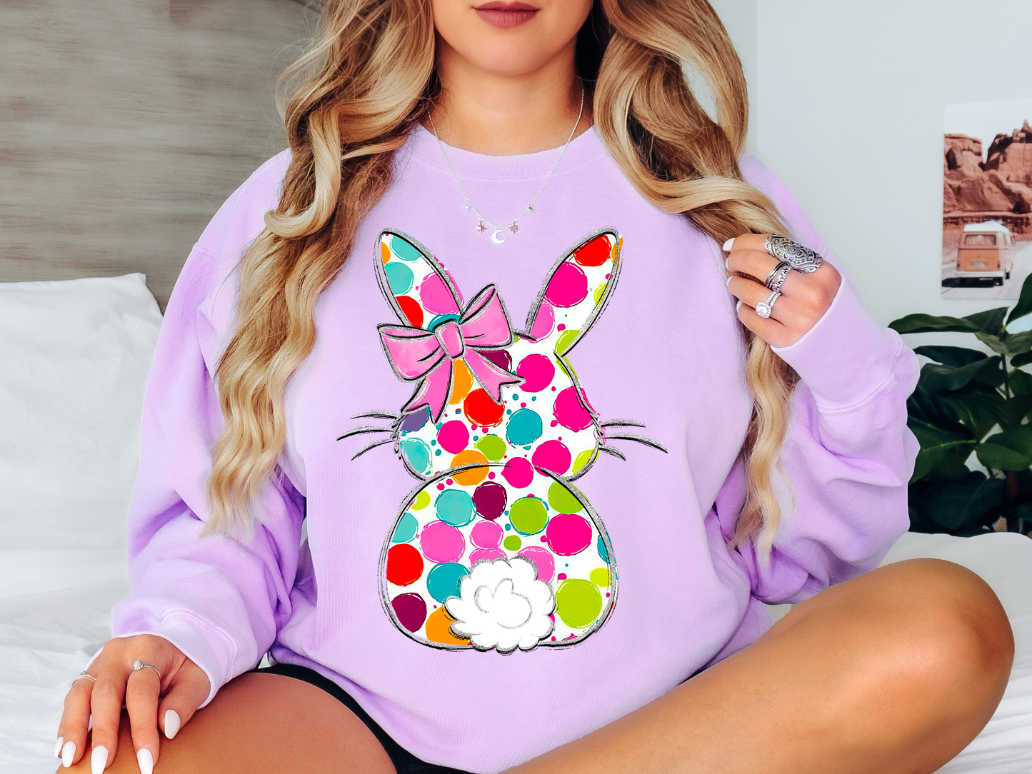 Dotted Easter Bunny Comfort Colors T-shirt