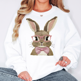 Easter Bunny Embroidery Effect  T-shirt or Sweatshirt