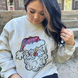 Christmas GLITTER Santa Gildan Sweathshirt