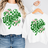 Coquette Checker Shamrock Mama Mini T-shirt or Sweatshirt