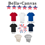 American Flag Heart Glitter Effect Bella Canvas T-Shirt