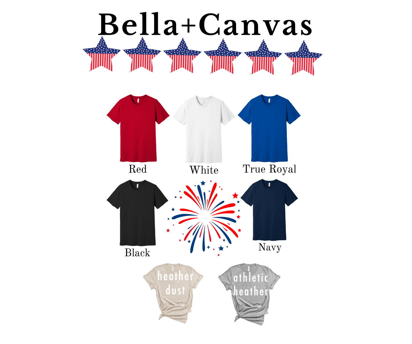 American Flag Heart Glitter Effect Bella Canvas T-Shirt