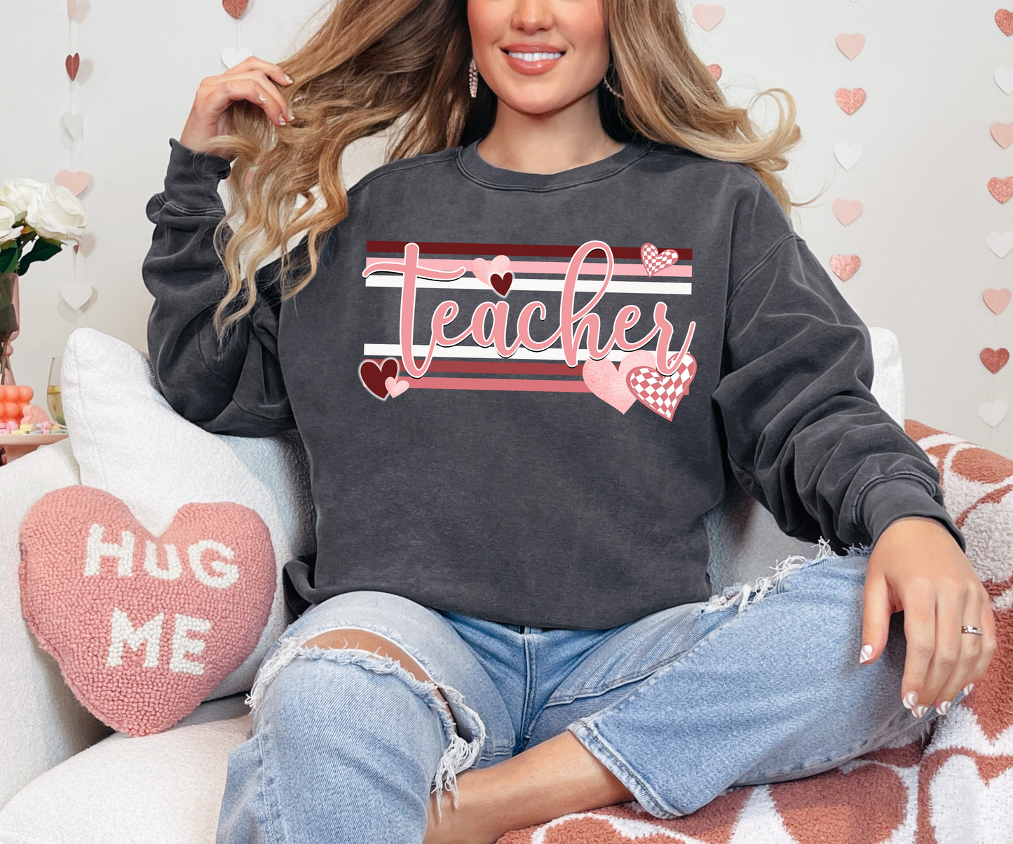 Valentine Teacher 02 Gildan T-shirt or Sweatshirt