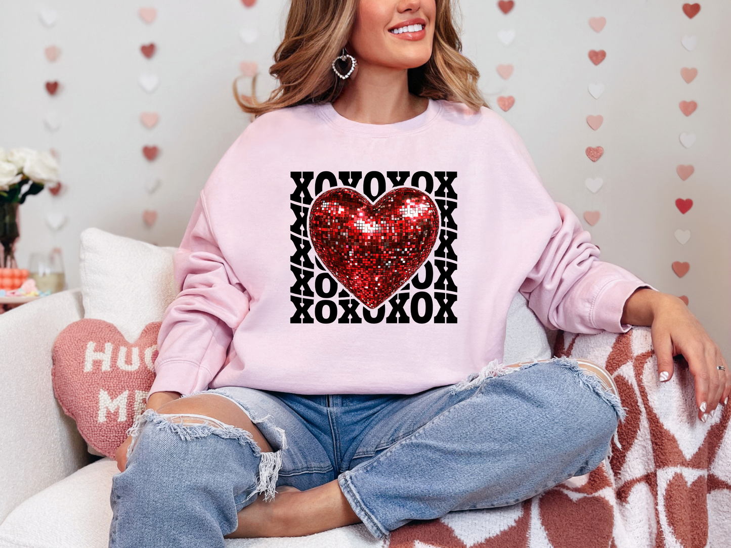 Heart Disco XOXO Gildan Tshirt or Crewneck