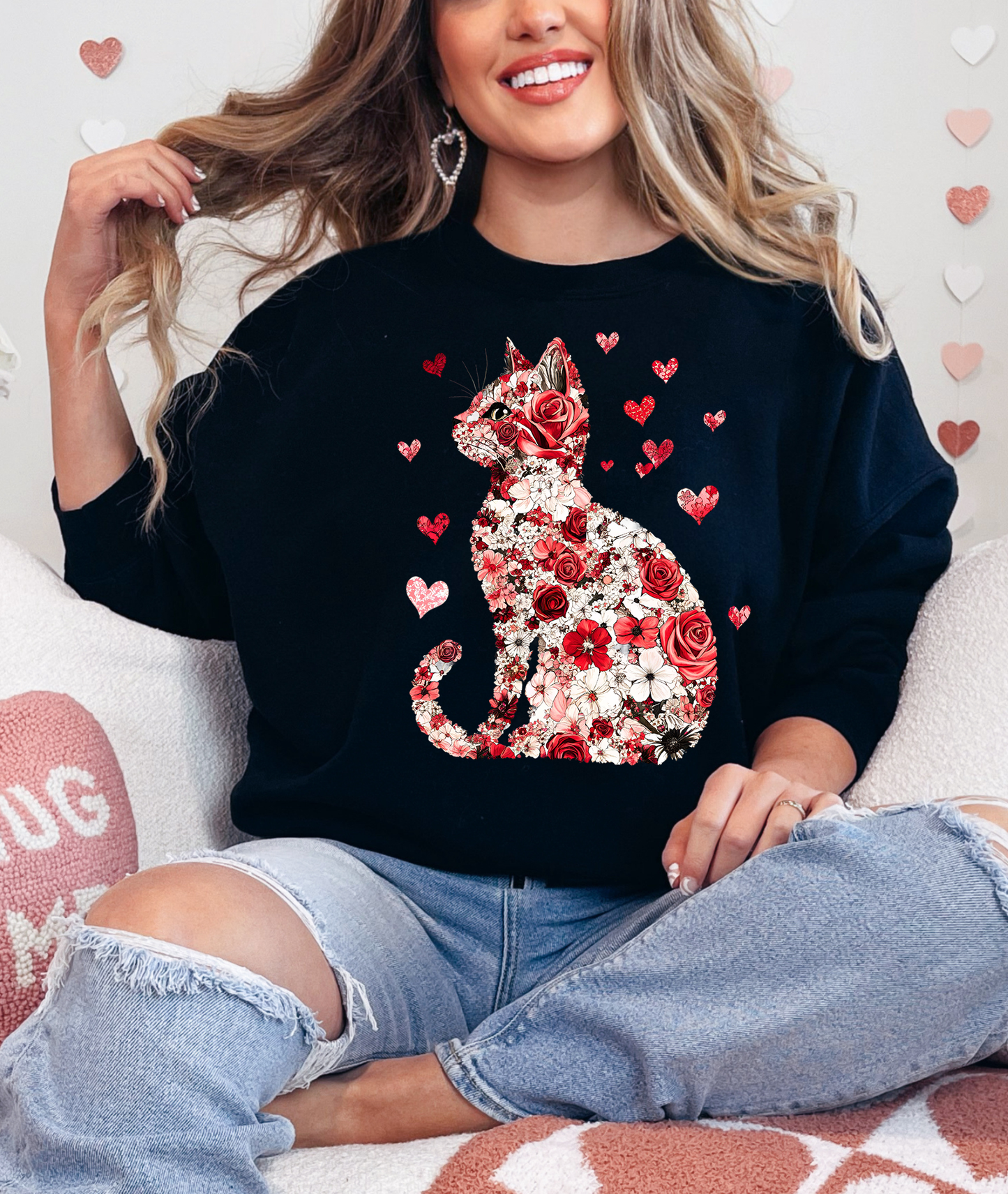 Rose Cat Gildan T-shirt or Sweatshirt