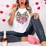 Valentine Large Spotted Bow Heart Gildan T-shirt or Sweatshirt