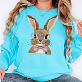 Easter Bunny Embroidery Effect  T-shirt or Sweatshirt