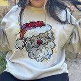 Christmas GLITTER Santa Gildan Sweathshirt