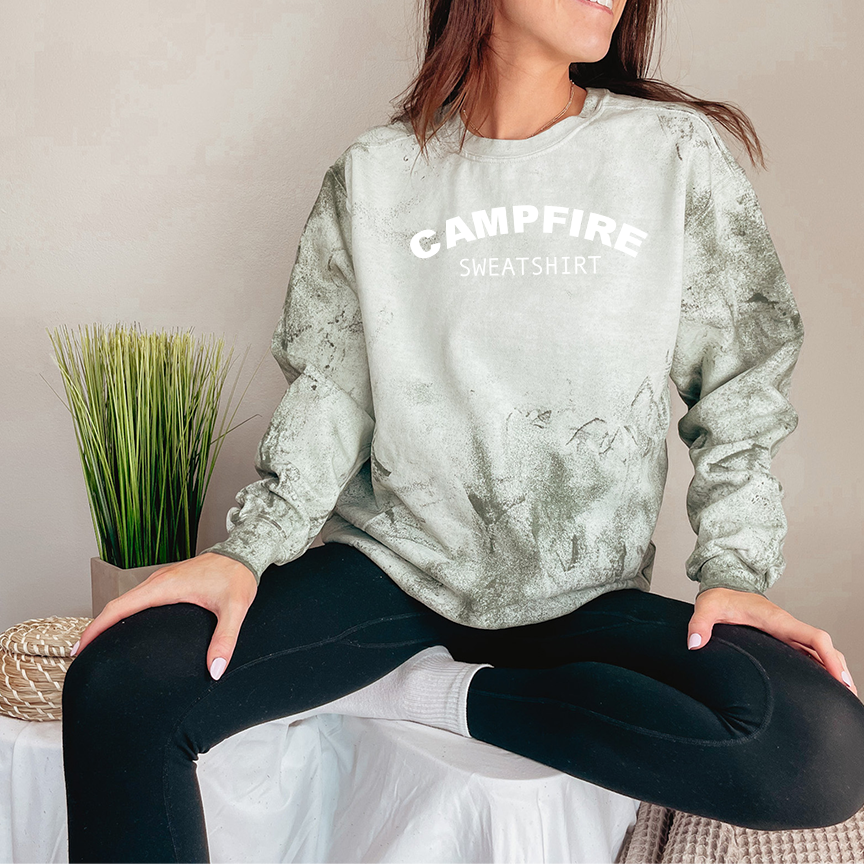Campfire Sweatshirt PUFF Comfort Colors Colorblast Sweatshirt