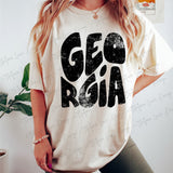 Distressed Georgia Stacked Comfort Colors T-shirt