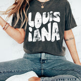 Distressed Louisiana Stacked Comfort Colors T-shirt