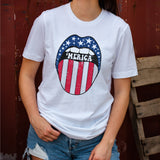 Merica Striped Lips Bella Canvas T-shirt