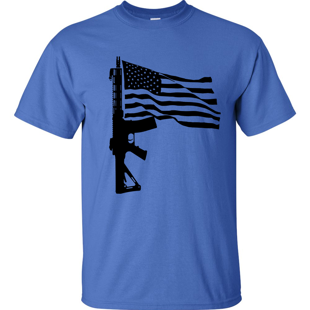 Mens Rifle Flag Gildan T-shirt