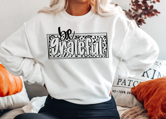 Be Grateful Leopard Box  T-Shirt or Sweatshirt