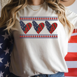 American Flag Heart Trio Bella Canvas T-Shirt