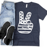 American Flag Peace Hand Bella Canvas T-shirt