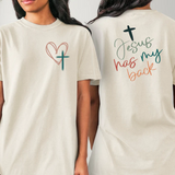 Jesus Has My Back Comfort Colors Ivory T-shirt
