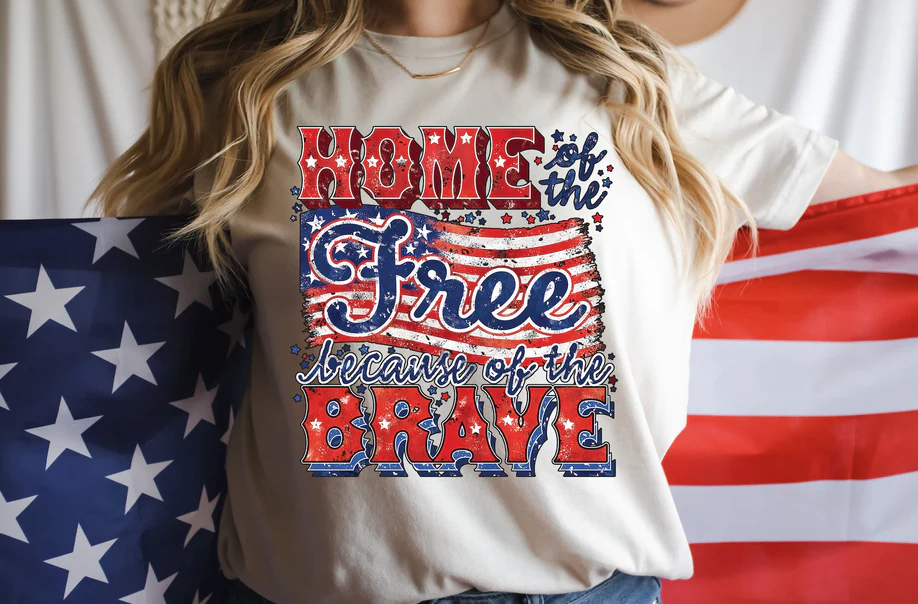 Home of the Free Because of the Brave Bella Canvas T-shirt