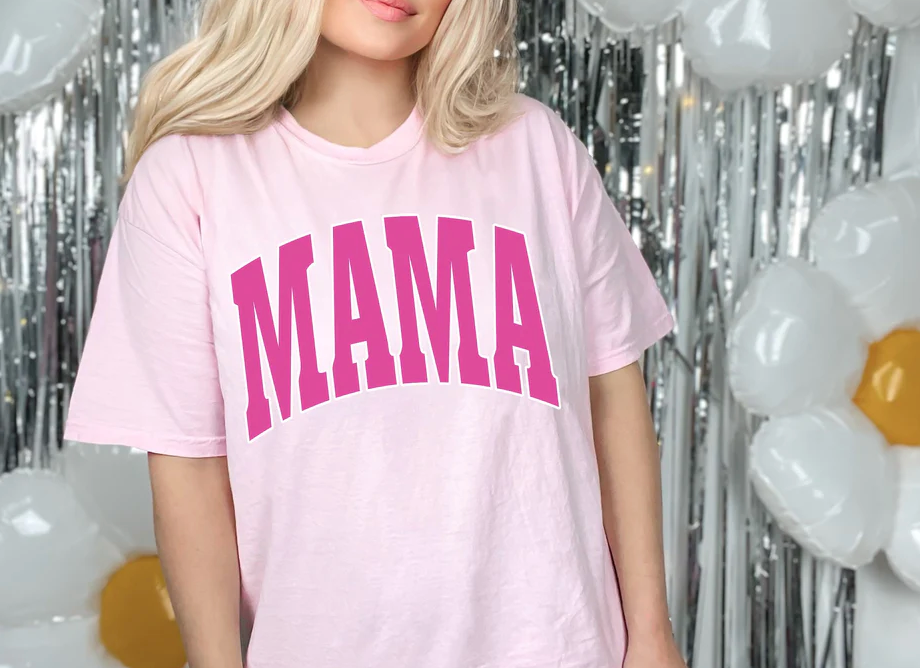 PUFF Varsity Pink Mama Comfort Colors T-Shirt