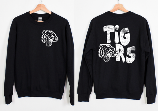 Distressed Tigers Stacked Grunge  Sweatshirt or T-shirt