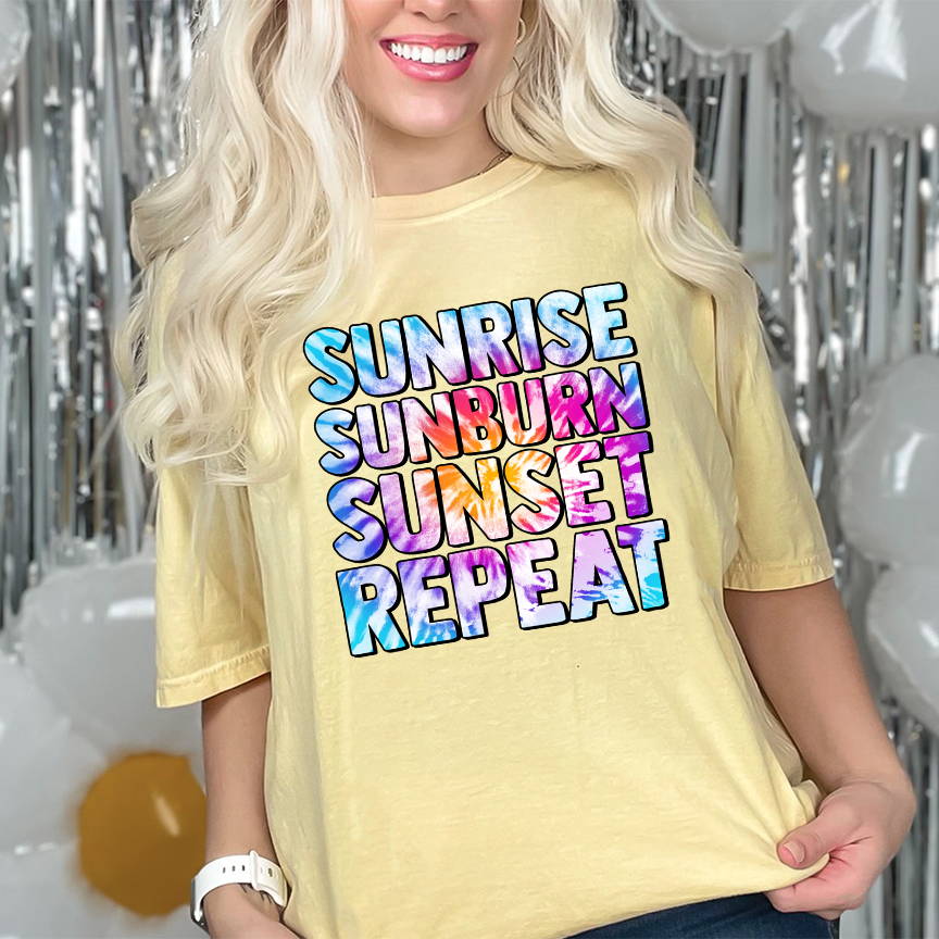 Sunrise Sunburn Sunset Repeat Comfort Colors T-Shirt