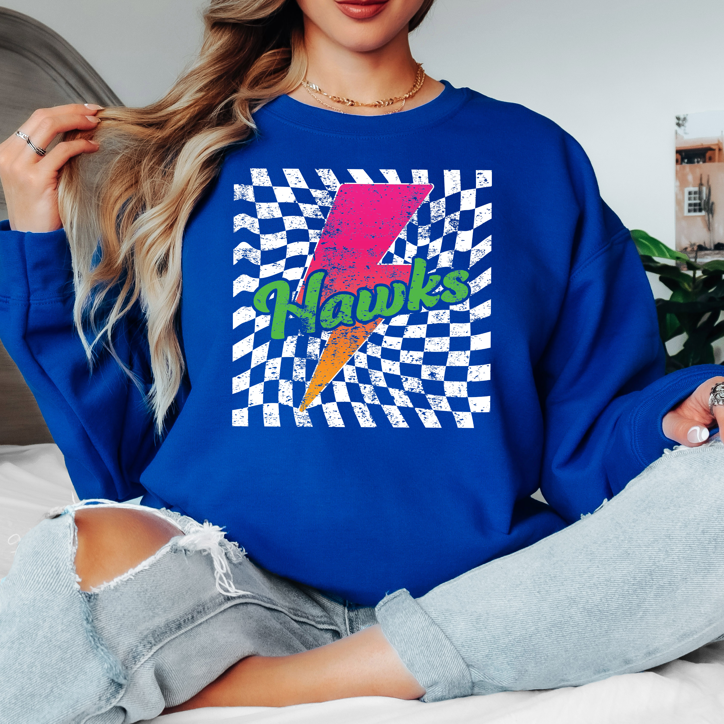 Heritage Trails Hawks Neon Bolt Adult Sweatshirt