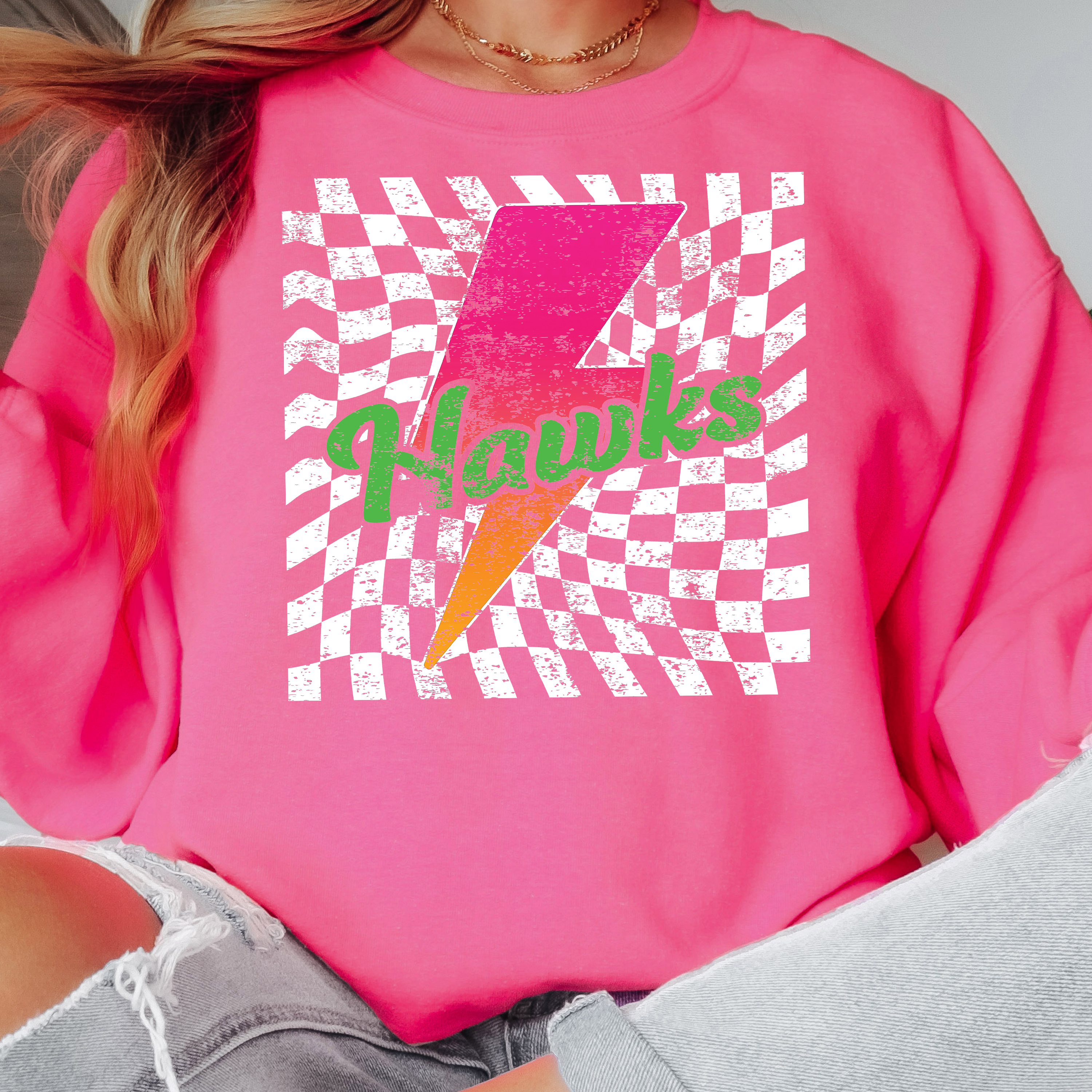 Heritage Trails Hawks Neon Bolt Adult Sweatshirt