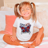 Patriotic American Beauty Butterfly Comfort Colors Kids T-Shirt