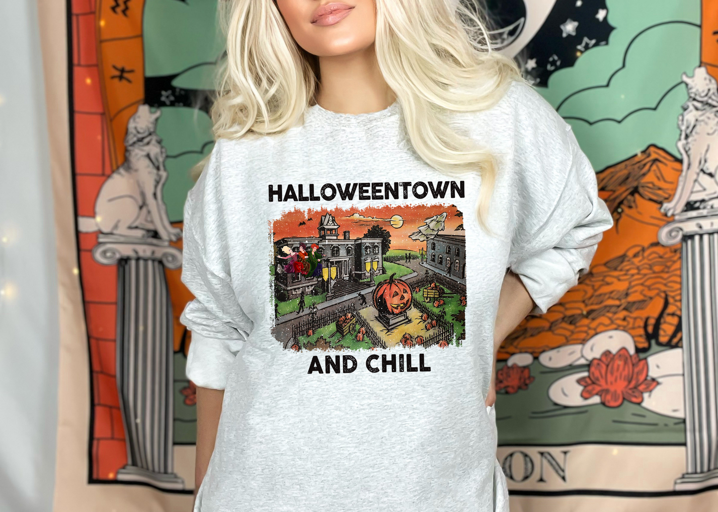 Halloween Town and Chill Gildan Softstyle T-shirt or Sweatshirt