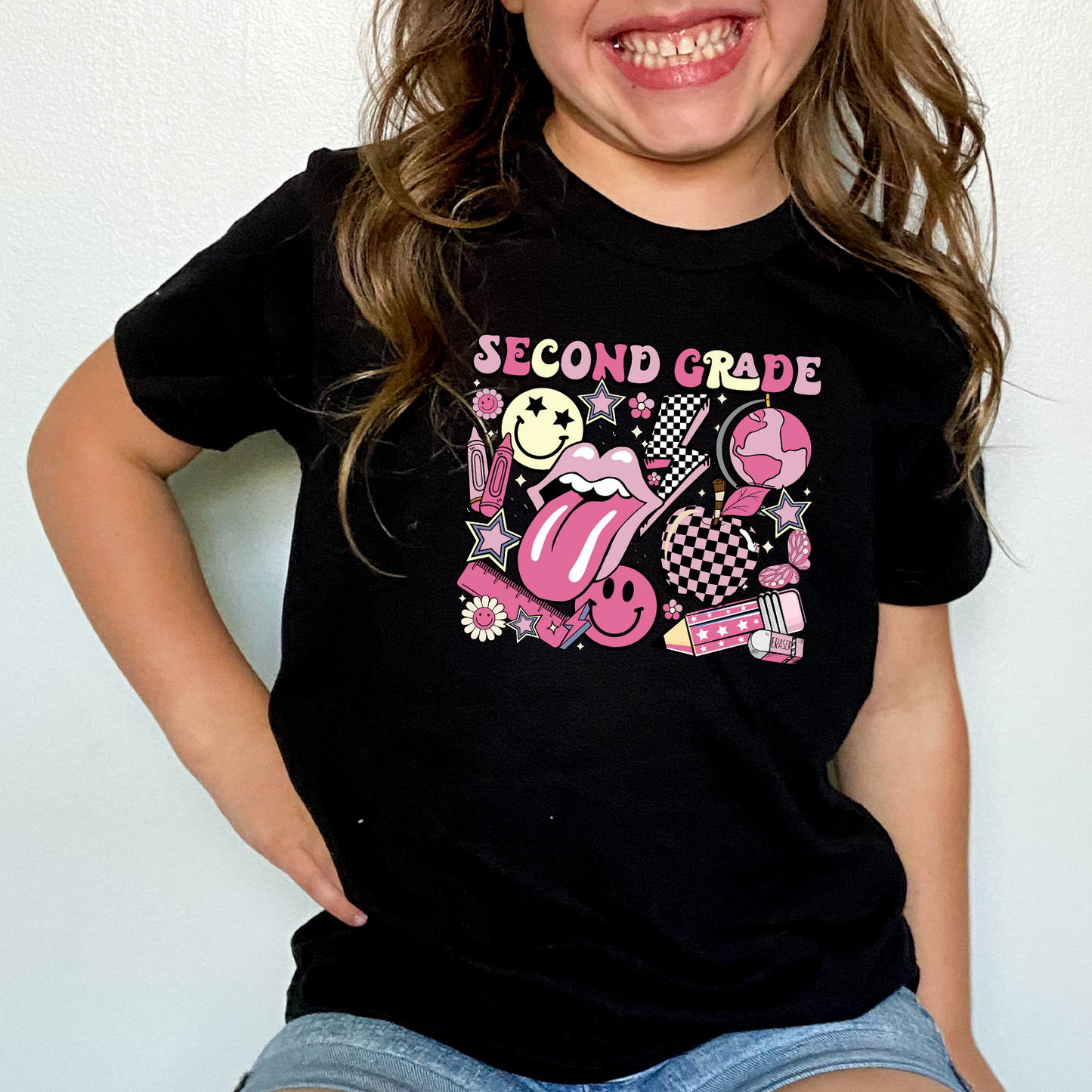 Back To School Pink Retro Kids T-Shirt