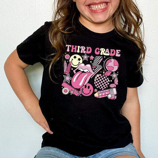 Back To School Pink Retro Kids T-Shirt