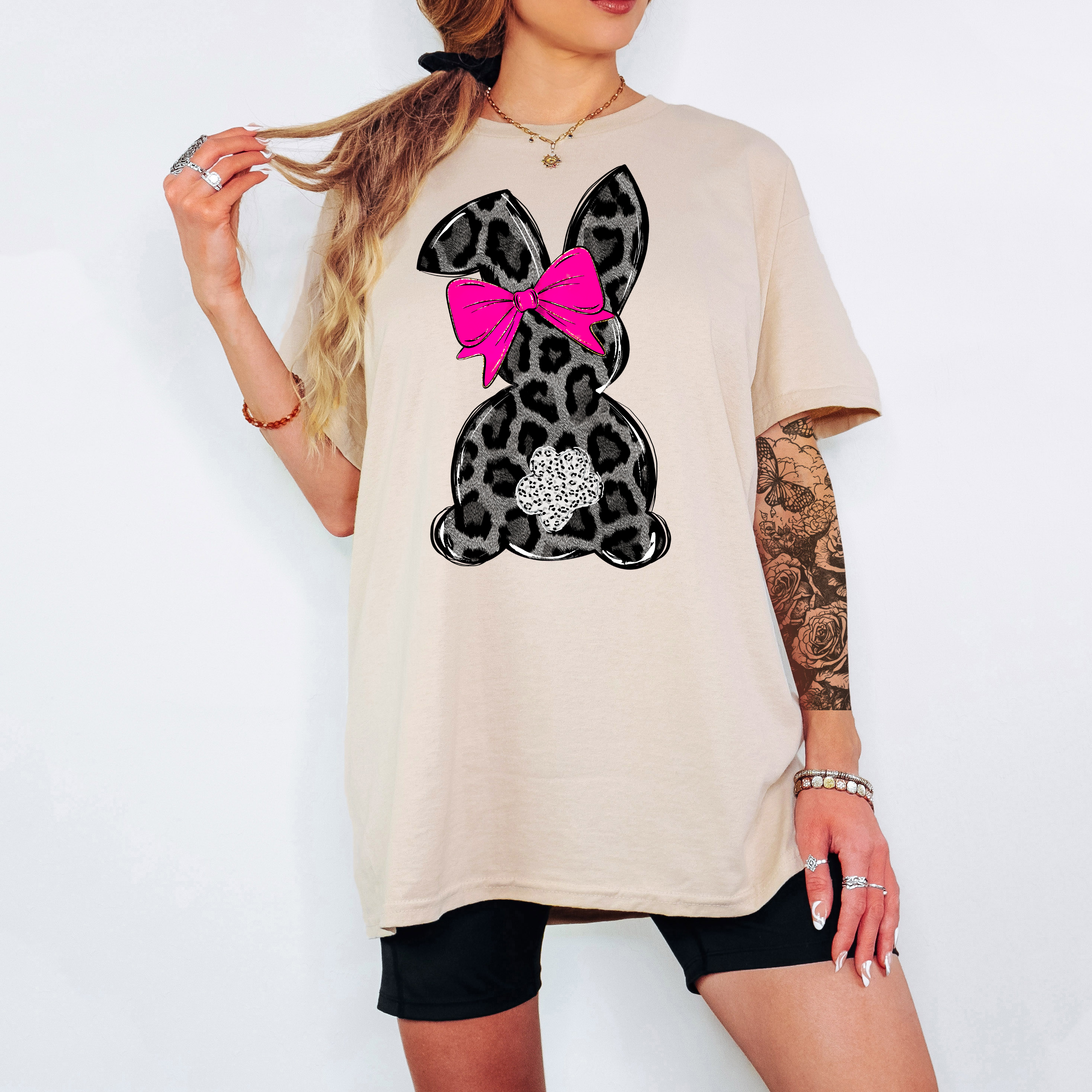 Black Leopard Bunny T-shirt