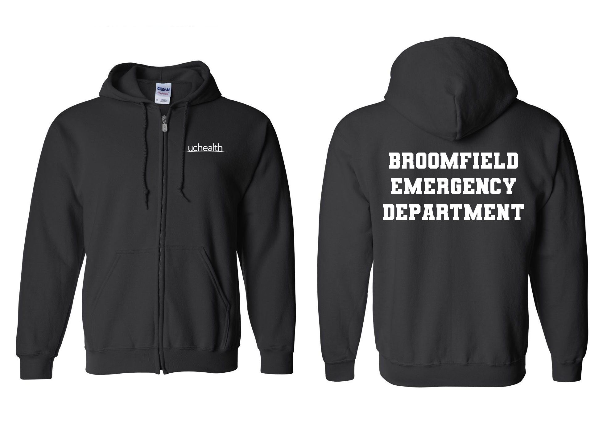UCHealth Broomfield Emergency Gildan Heavy Blend Unisex Zip Up Hoodie