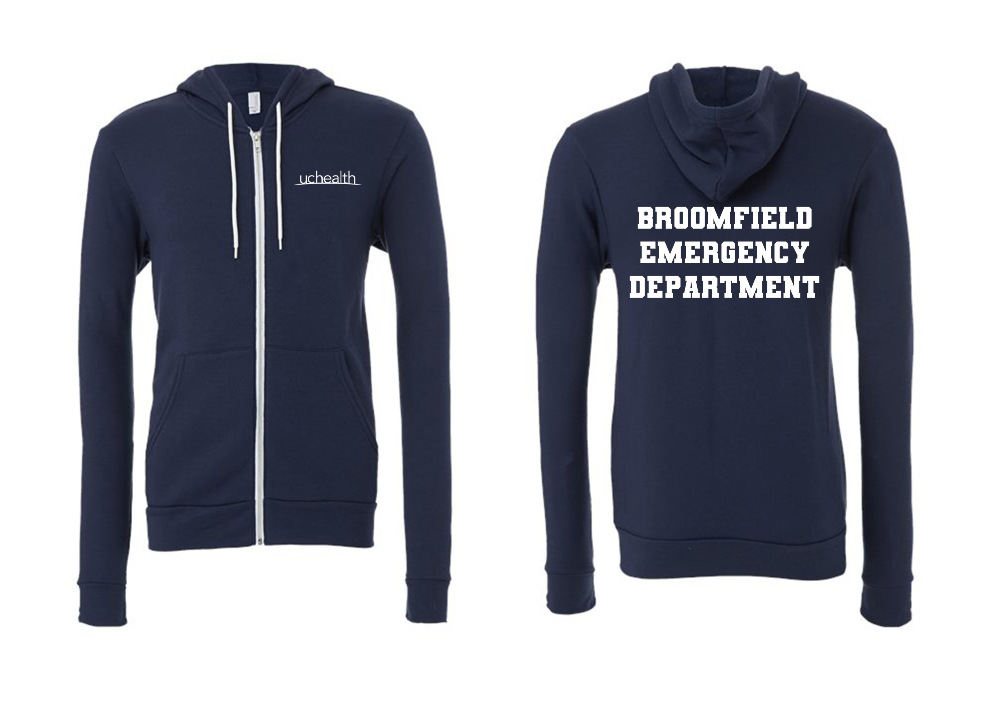 UCHealth Broomfield Emergency Bella Canvas Unisex Zip Up Hoodie