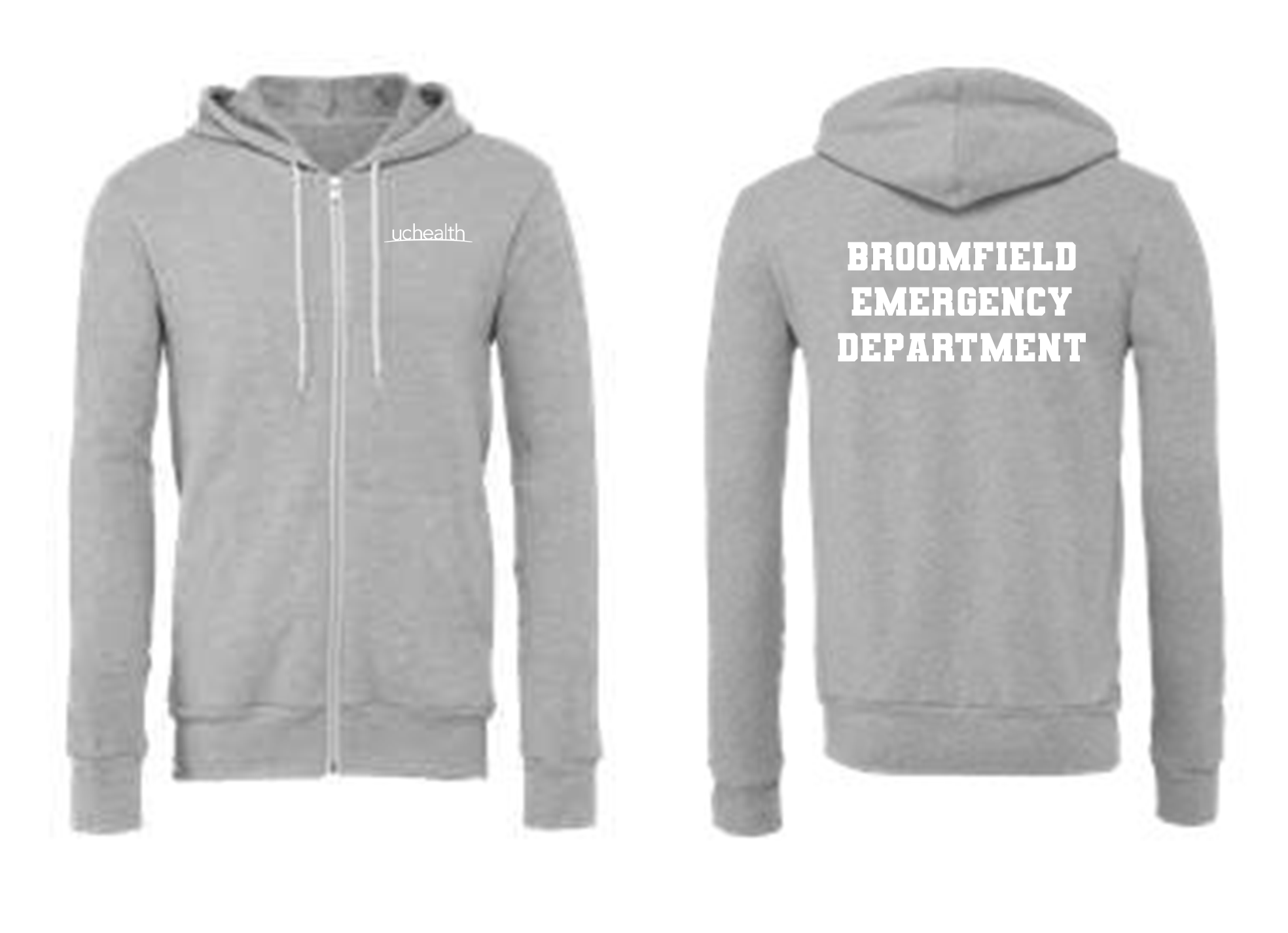 UCHealth Broomfield Emergency Bella Canvas Unisex Zip Up Hoodie