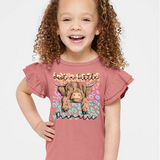 Just a Little Dramatic Highland Cow Sleeve Toddler T-Shirt