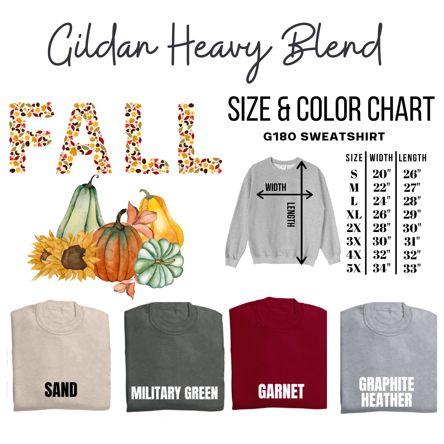 Pumpkin Sketch Fall  Heavy Blend Sweatshirt