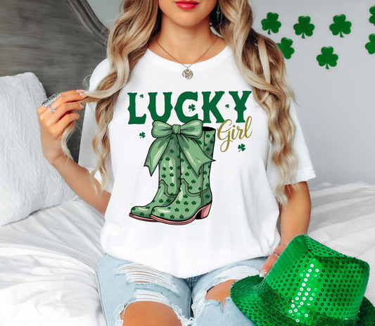 Lucky Cowgirl Boots T-Shirt or Sweatshirt