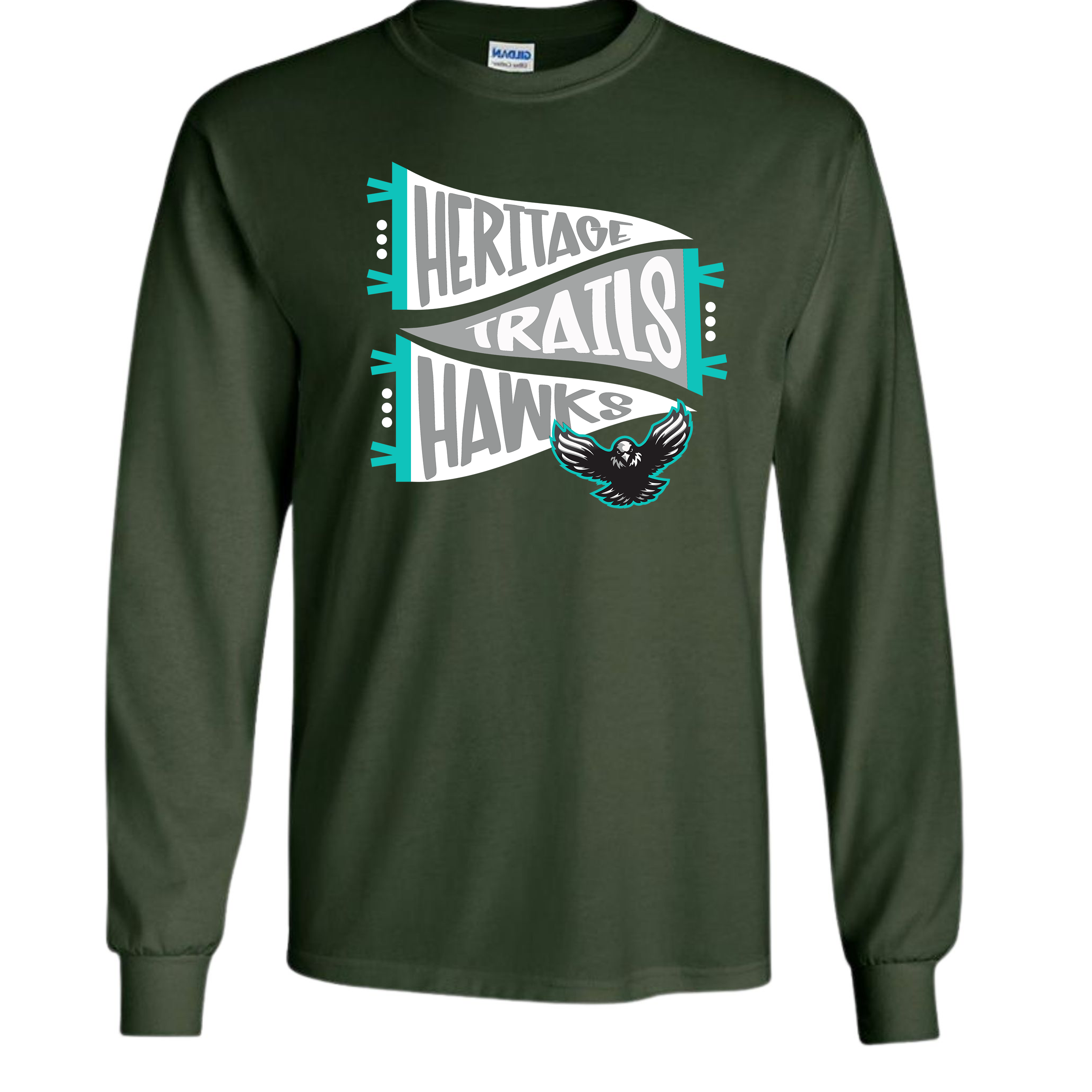 Heritage Trails Hawks Pennant Adult Long Sleeve TShirt