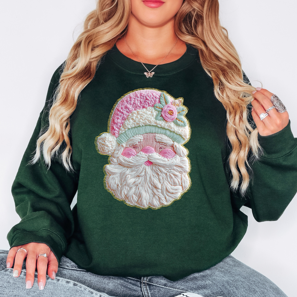 Santa Faux French Knot T-shirt or Sweatshirt