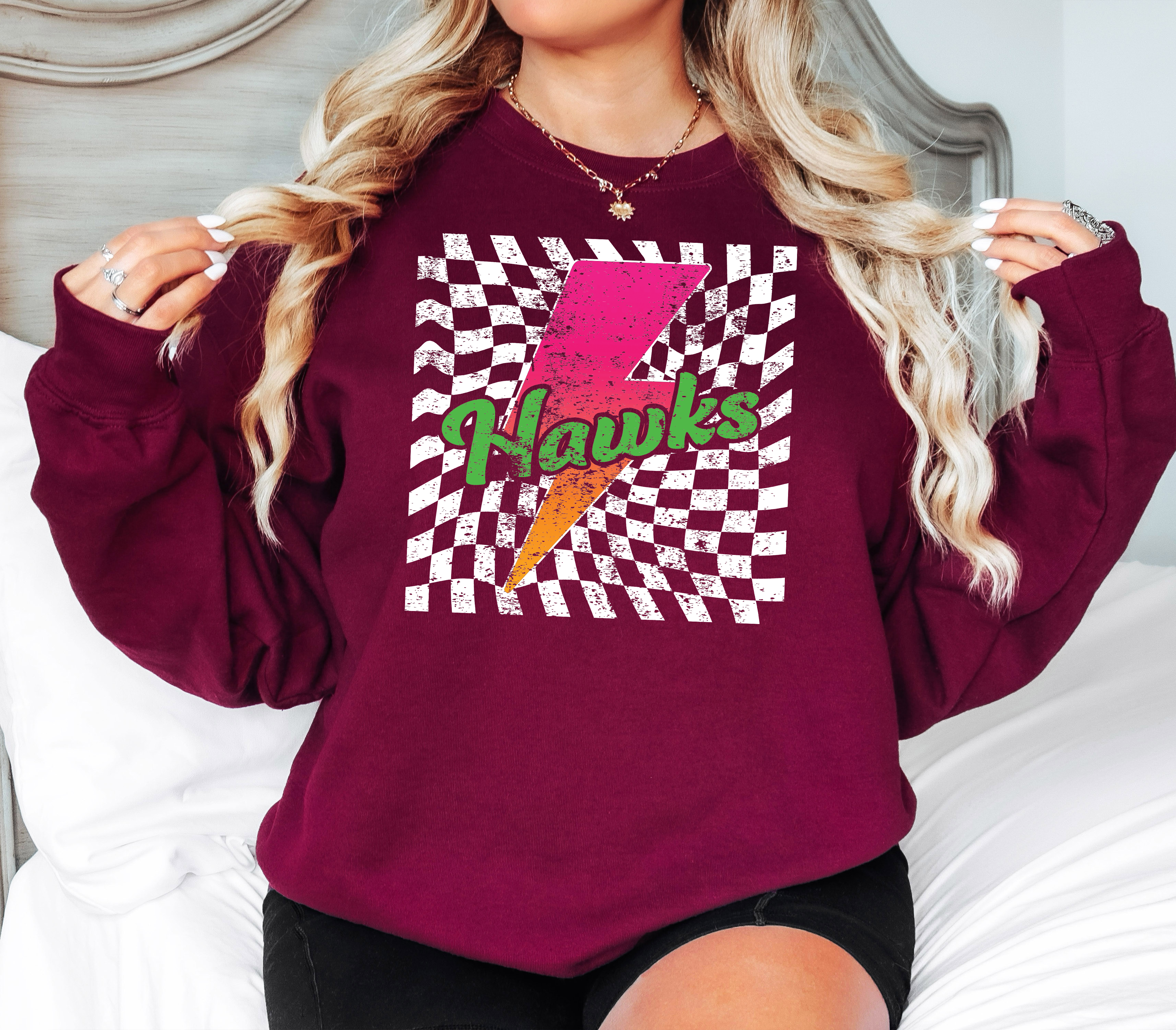Heritage Trails Hawks Neon Bolt Adult Sweatshirt
