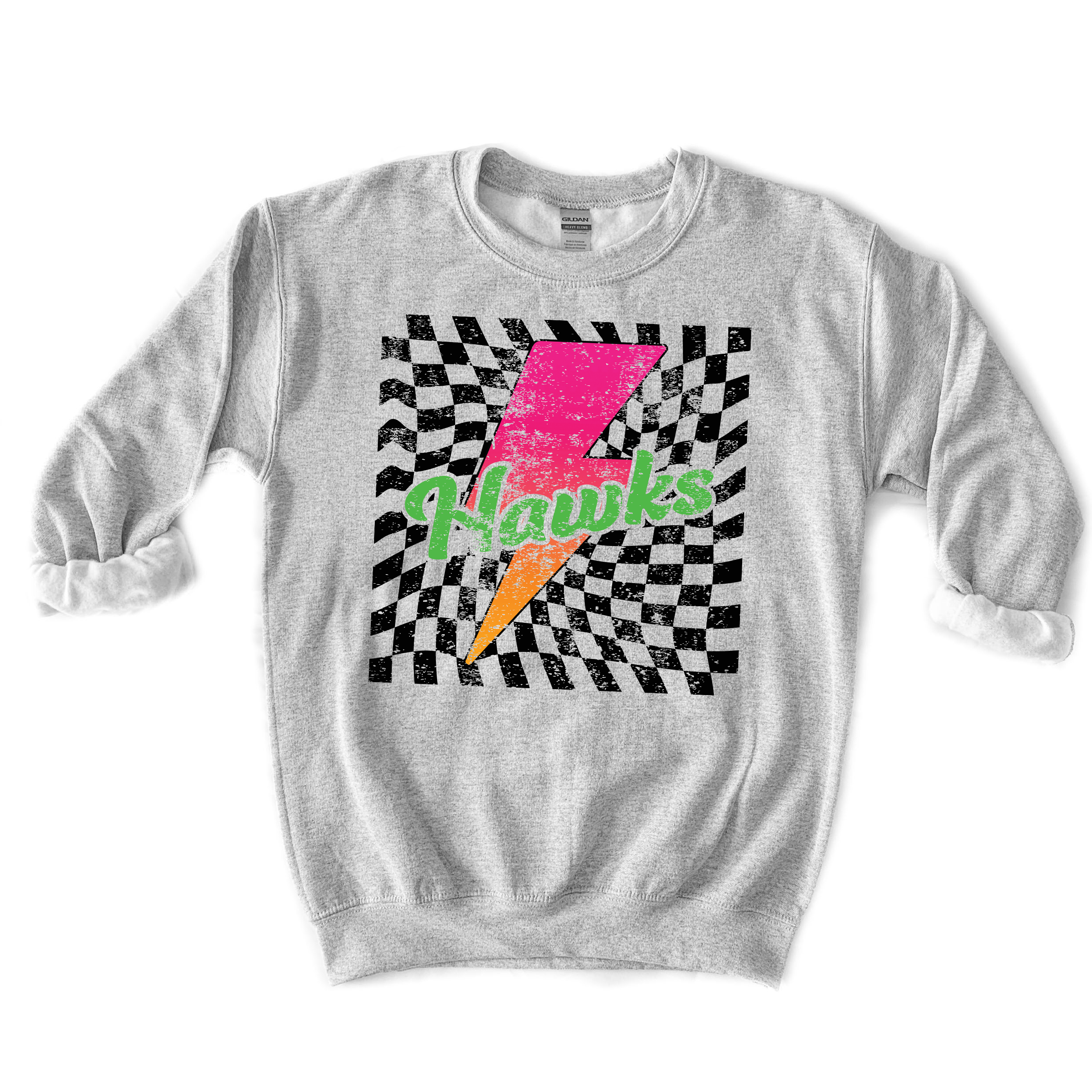 Heritage Trails Hawks Neon Bolt Adult Sweatshirt