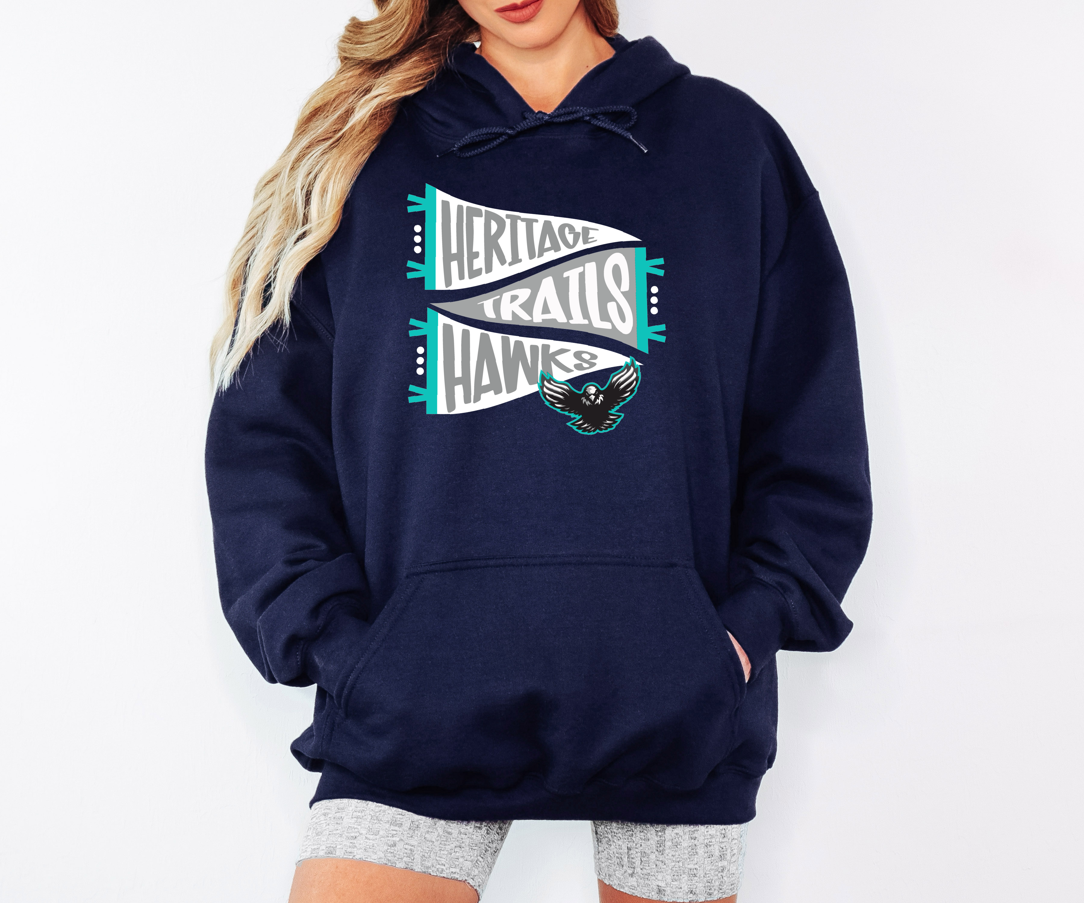 Heritage Trails Hawks Pennant Adult Hoodie